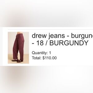 DAMSON MADDER Burgundy Drew Jeans